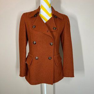 be Wool Double Breasted Raw Edge Coat